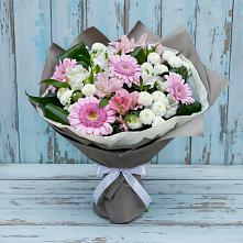 Букет цветов из:  Герберы, Альстромерии и Хризантемы в Охе