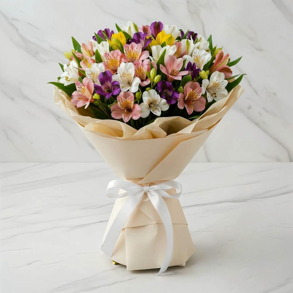 Букет цветов из: Альстромерии в Охе