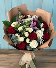 Букет цветов из:  Розы и Альстромерии в Охе
