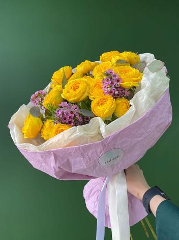 Букет Кустовые желтые розы в Охе