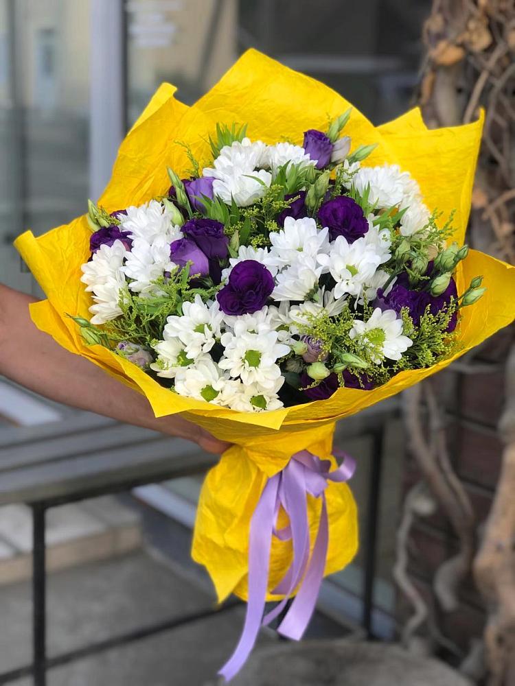 Букет цветов из: Ирисы, Хризантемы и Ромашки в Охе