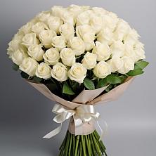 Букет 101 беля роза Белоснежка в Охе