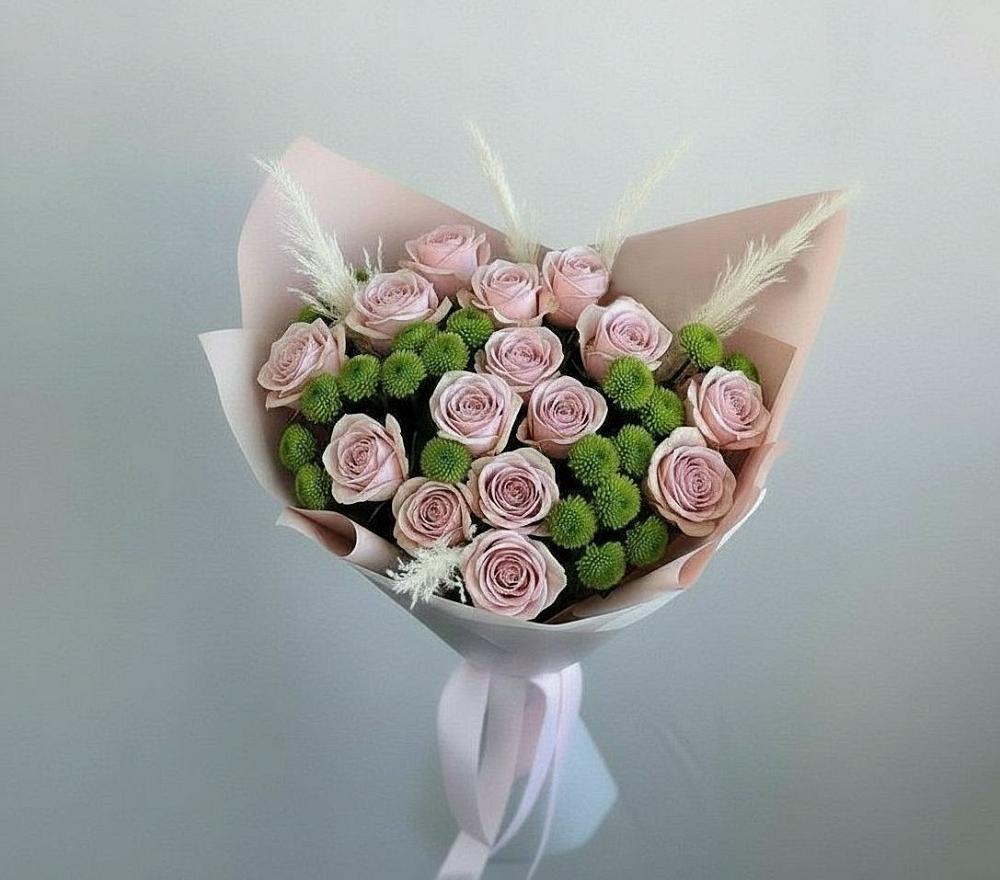 Букет цветов из: Розы и Хризантемы в Охе