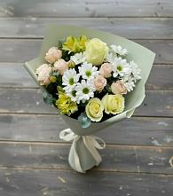 Букет цветов из:  Альстромерии, Розы и Хризантемы в Охе