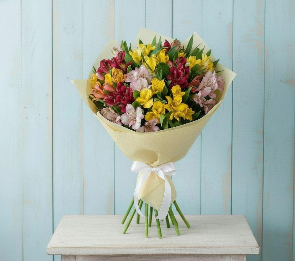 Букет цветов из: Альстромерии в Охе